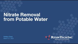 Nitrate Removal from Potable Water Using Ion Exchange [upl. by Rosanna]