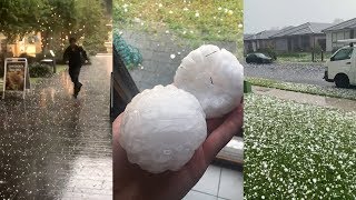 Huge hail stones battered Sydney Dec 20 2018 [upl. by Danette]