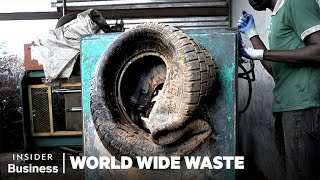 One Nigerian Entrepreneurs Solution For Millions of Old Tires  World Wide Waste  Insider Business [upl. by Ymma]