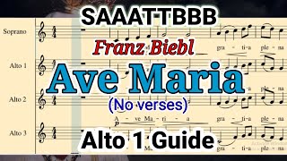 AVE MARIA Franz Biebl Alto 1 Guide [upl. by Nirtiac]