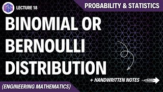 Lec18 Binomial or Bernoulli Distribution  Probability and Statistics [upl. by Ferrand156]