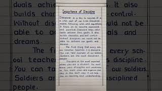 Essay on Importance of Discipline essay english shorts [upl. by Sajet173]