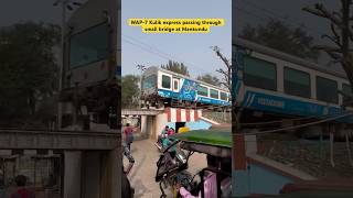 WAP7 Kulik express passing through a small bridge at Mankundu [upl. by Natehc754]