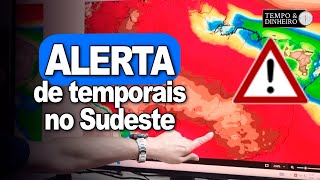 Previsão do tempo com alerta de temporais no Sudeste centrooeste e Norte informa R Coutinho [upl. by Gurtner]