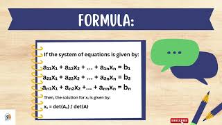 Cramers rule DefinitionFormula amp Solved Example [upl. by Bach]