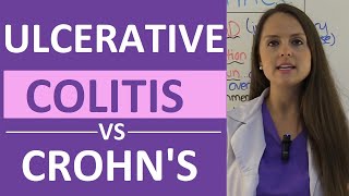 Crohns Disease vs Ulcerative Colitis Nursing  Crohns vs Colitis Chart Symptoms Treatment [upl. by Anilra]