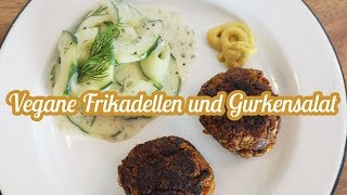 Vegane SeitanFrikadellen mit Gurkensalat  Vegan  KimsKrams [upl. by Lyrret950]