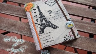 Como hacer un diario de viaje junk journal scrapbooking diario vintage [upl. by Mchale]