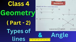 Types of lines  Geometry for class 4 part  2  Angles class 4 [upl. by Chandless]