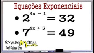 EQUAÇÕES EXPONENCIAIS 1  Prof Robson Liers  Mathematicamente [upl. by Rowney]