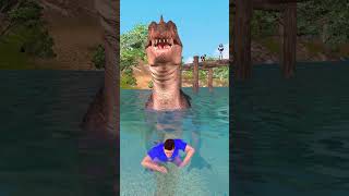 Dinosaurs Attack Man  Spinosaurus Dinosaur Chase At River dinosaur [upl. by Nwahsud]