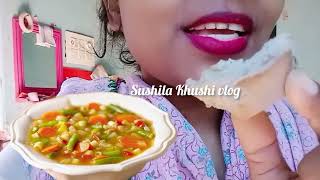 Asmr सुप पीने का विडियो asmr eating show Sushila Khushi vlog food mukbang trending [upl. by Ahcirt]