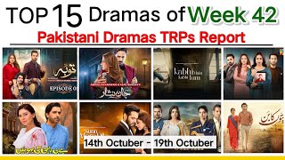 Pakistani Dramas Online TRPs Report  Week 42 2024  Top 15 Highest Rating Dramas of this week [upl. by Nomaj]