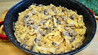 Cremige Pasta mit Pilzen Abendessen für die ganze Familie Rezept in 10 Minuten [upl. by Oravla]