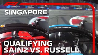 Sainz vs Russell  Qualifying Head To Head  2023 Singapore Grand Prix [upl. by Lapointe]