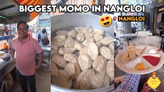 Biggest Momo in Nangloi 😱😱  Cheapest Momo in Delhi  Chicken Momos Recipe  Foodie Walks [upl. by Esme489]