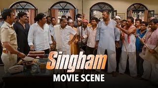 Prakash Raj Threatens Ajay Devgn  Singham  Movie Scene [upl. by Hgielar]