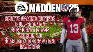 Madden NFL 25  2025 Draft Class V 10  DE Rankings [upl. by Inilahs817]