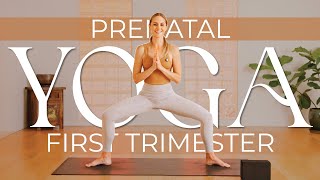 20 minute prenatal yoga first trimester Strength amp Courage for New Moms [upl. by Gathers]