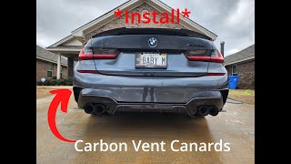 M340i Rear Bumper Carbon Vent Canards install [upl. by Nnylesor525]