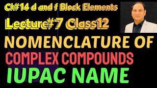 Ch14 Lec7  Nomenclature of Complex Compounds or coordination Compounds Class12 [upl. by Etnaid]