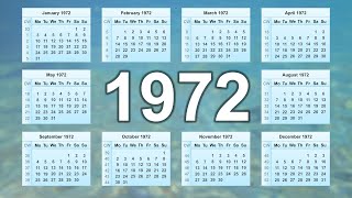 Calendar 1972 [upl. by Inalial]