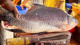 Fastest Big Rohu Fish Cutting Skills In Fish Market  Amazing Fish Cutting Skills [upl. by Ciardap]