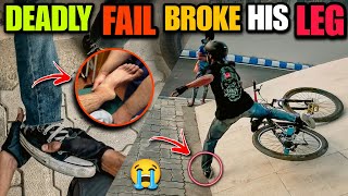 EXTREME STUNT FAIL  Witness the Shocking Leg Break [upl. by Merwyn]