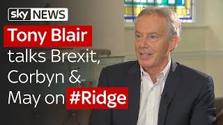 Tony Blair talks Brexit Corbyn May amp social media [upl. by Ennovoj]