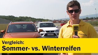 Test Sommerreifen vs Winterreifen  ÖAMTC [upl. by Inoy]