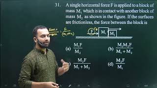 Problem31 forces and laws of motion Numericals for 102 Entrance  A single horizontal force F is a [upl. by Bridgette]