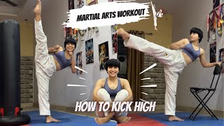 How to kick high l Martial arts high kick workout l kick tutorial l flexibility exercise l beginners [upl. by Nethsa]