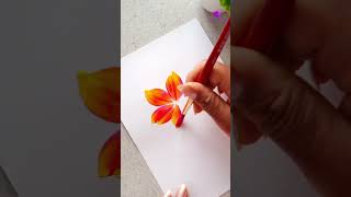 Easy flower strokes you must try 😃✨strokes flower painting shorts [upl. by Boardman]