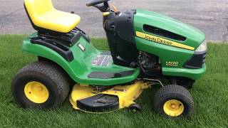 John Deere LA120 riding mower  For Sale  Online Auction at Repocastcom [upl. by Yerak876]