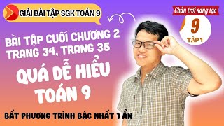 Giải Bài Tập Trang 34  Trang 35  Toán 9 CTST Tập 1  Chương 2 Bất Phương Trình Bậc Nhất Một Ẩn [upl. by Swartz]