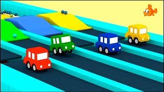 Cartoon Cars  Jumping Cars BLOCKS RACE  Compilation Cartoons for Kids  Childrens Animation [upl. by Aihsinat815]