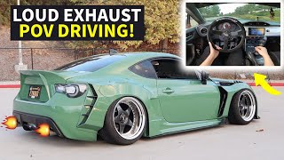 HEAVILY MODIFIED FRS POV DRIVE Flame Tune Loud Exhaust BOV Noises [upl. by Nosrac945]