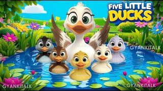 Five Little Ducks  Popular Nursery Rhyme amp Lyrics for Kids  Educational Kids Songs 004 [upl. by Cira]