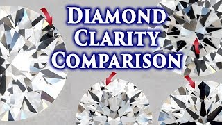 Diamond Clarity Comparison VS1 vs VS2 SI1 SI2 VVS1 VVS2 I1 IF I2 I3 FL Ring Chart Explained Scale SI [upl. by Nosirrag]