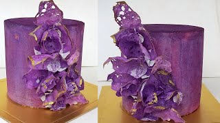 How to create Beautiful and Simple cake decoration with wafer paper [upl. by Kynan68]