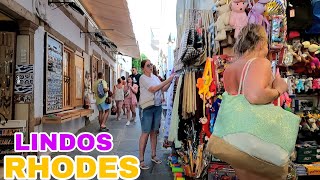 Lindos Rhodes  Greece Virtual Walk [upl. by Namyl]