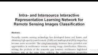 Intra and Intersource Interactive Representation Learning Network for Remote Sensing Images Classif [upl. by Aiceila171]