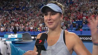 Belinda Bencic oncourt interview RR  Mastercard Hopman Cup 2018 [upl. by Tugman]