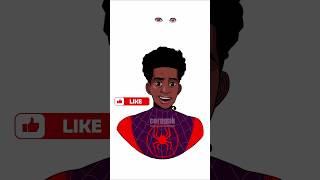 Spider Man Verse 3 Miles Morales Guess the Real Eye Challenge  art shorts spiderman [upl. by Enerahs]