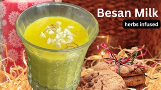 Besan Milkchickpeaflourmilkhealthyherbsinfusedcough amp coldbesan sheerabedtime milkayurvedic [upl. by Ioyal]