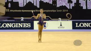 STANIOUTA Melitina BLR  2014 Rhythmic Worlds Izmir TUR  Qualifications Clubs [upl. by Aleris18]