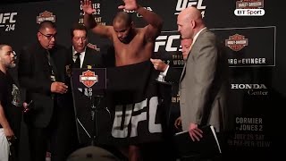 UFC 214 Daniel Cormier and Jon Jones make weight for title fight [upl. by Jacquetta55]