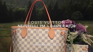 Initial Review  Neverfull PM Damier Azur  From AnneVenus [upl. by Gnirps]