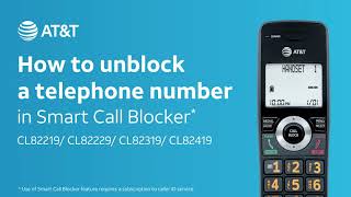 Unblock a telephone number in Smart Call Blocker on ATampT CL Series DECT 60 cordless telephone [upl. by Kristo182]