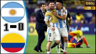 Argentina1 Vs 0Colombia Highlights Argentina Wins Copa America Final 20241080pHD [upl. by Conney]